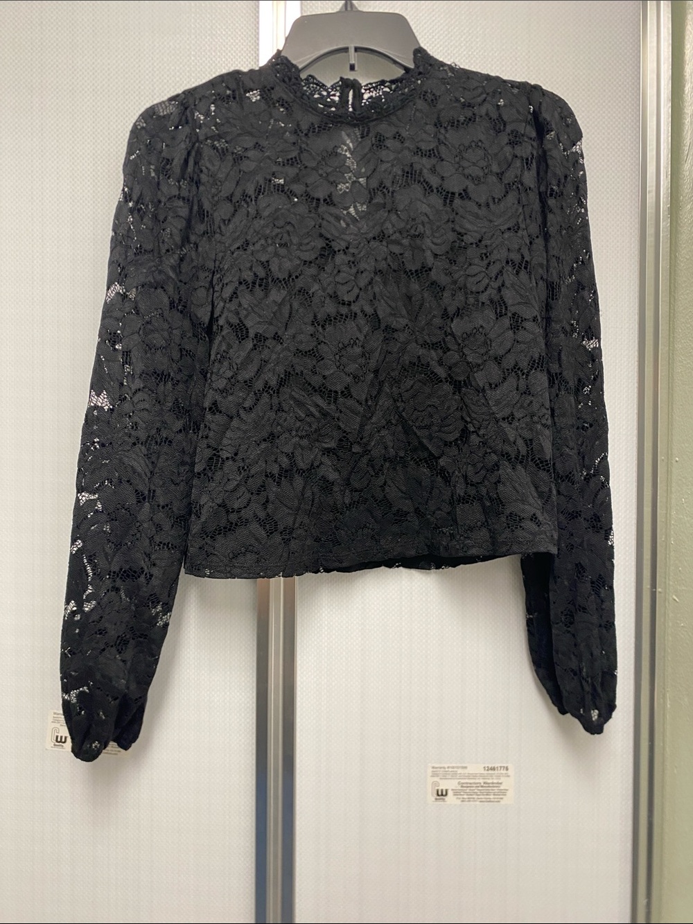 wild fable Black Floral Lace Long-Sleeve Blouse